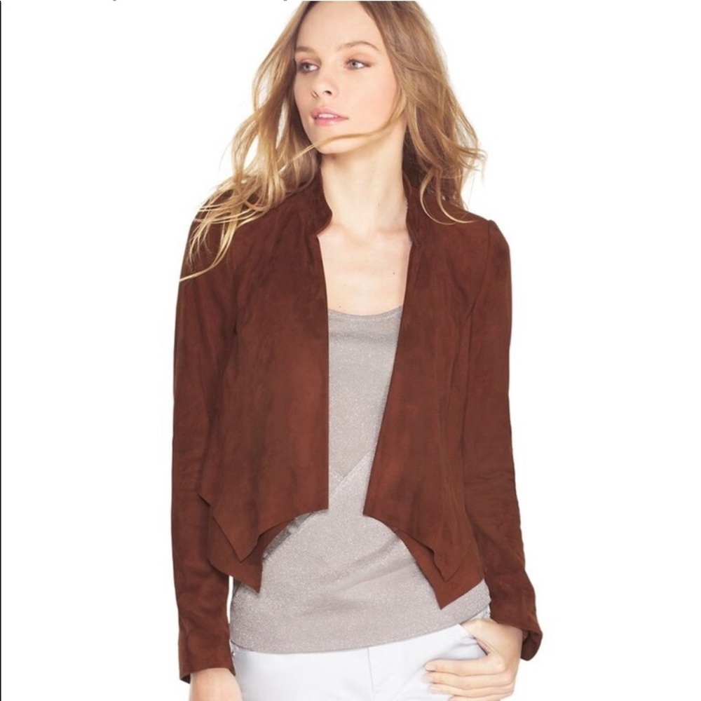 White House Black Market Suede Cascade Lapel Jacket (M)